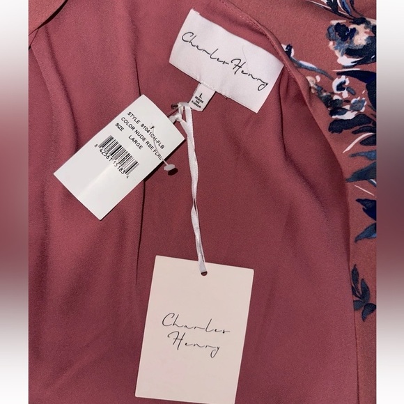 NWT Charles Henry Women’s Floral Geniune Wrap Dress Midi Size L - Picture 9 of 13